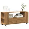 VidaXL TV Cabinet with Castors Artisan Oak Engineered Wood, TV Stand, TV Unit, Multimedia Cabinet, TV Bench, 855991