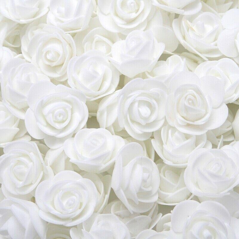 

500 Pack Mini Foam Artificial Roses Heads For Wedding Party Home Decor Vibrant Fake Flowers белый