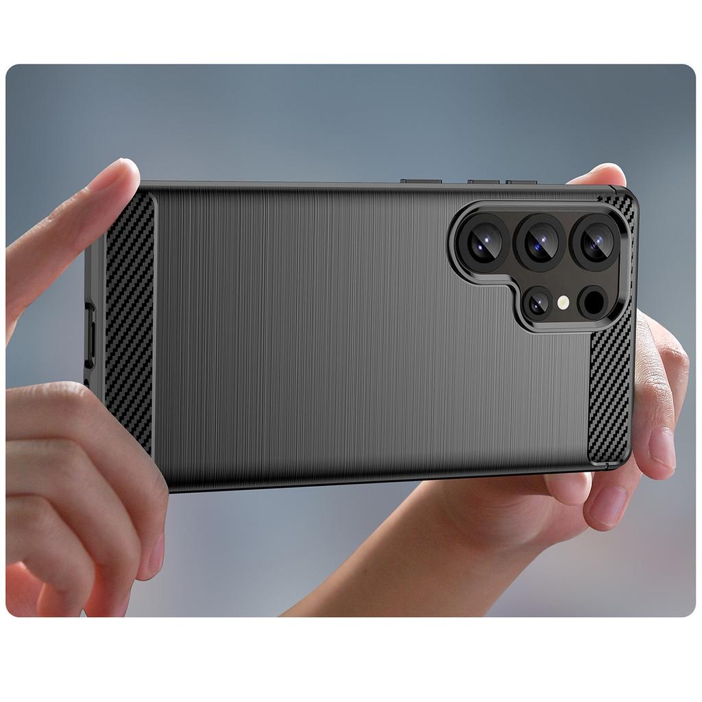 Etui silikonowe do Samsung Galaxy S25 Ultra Carbon Case - czarny
