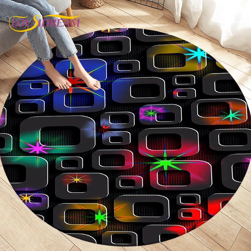Tappeto per area illusione visiva geometrica astratta 3D Tappeto grande, rotondo per soggiorno, camera da letto, divano, decorazione, tappetino antiscivolo