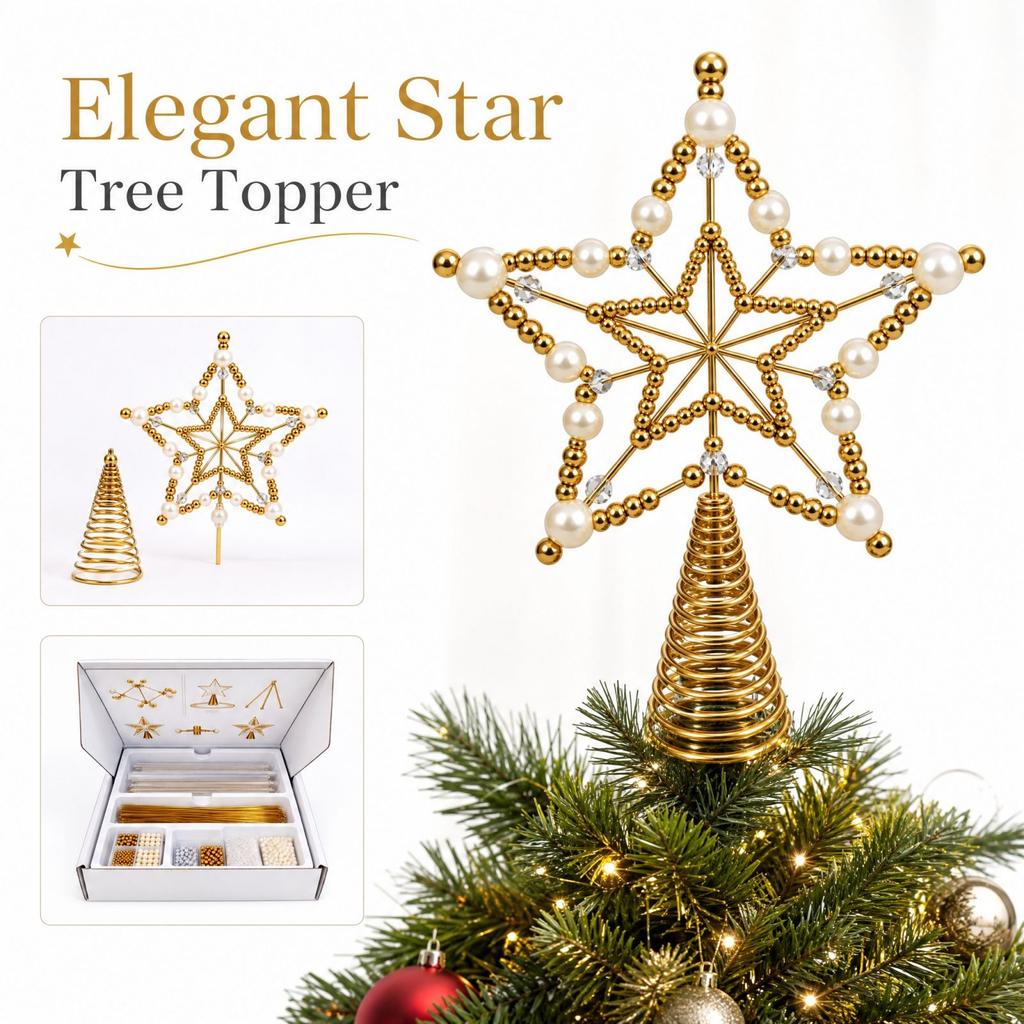 Star Christmas Tree Decoration Set, Holiday Tree Star Ornaments for Festive Decor