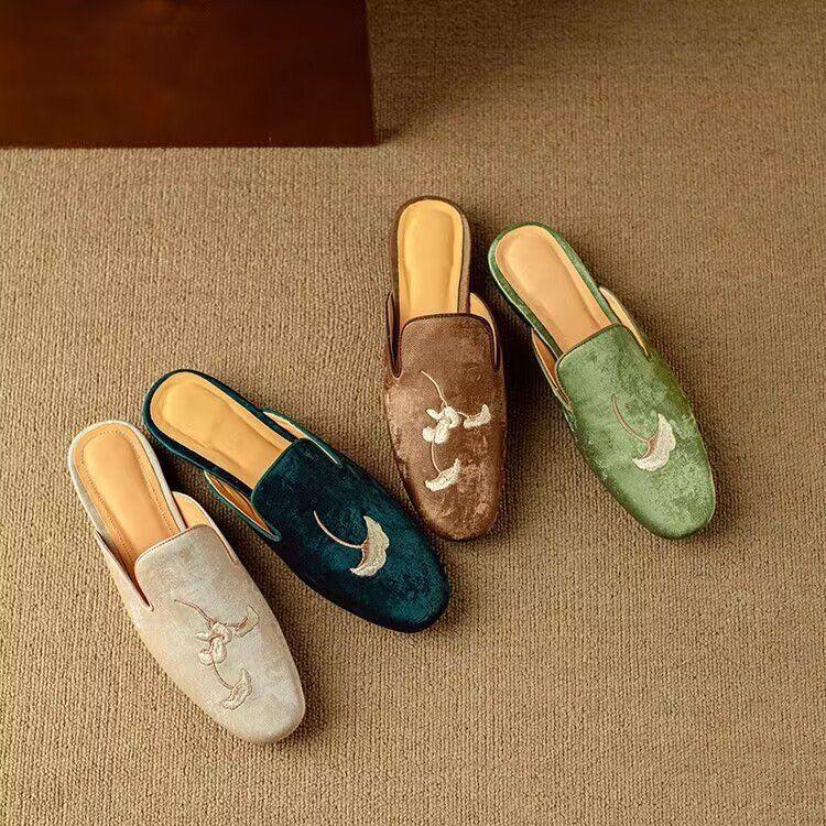 Baotou half slippers women's 2025 spring and summer new elegant and comfortable daily versatile wear Muller shoes flat slippers