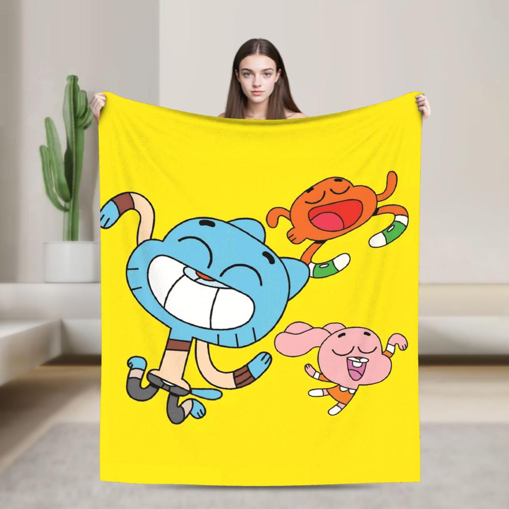 The Amazing World Of Gumballs Blanket  Picnic Flannel Throw Blanket For Couch Bed Warm Soft Design Quality Bedspread Gift Idea