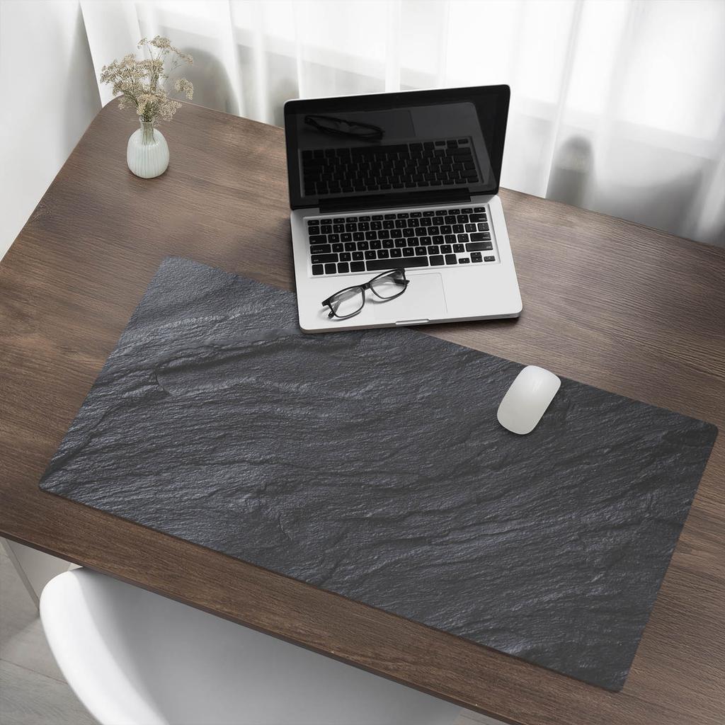 Gaming Protective Mat for Keyboard and Mouse, Stone Texture, 100x50 cm
