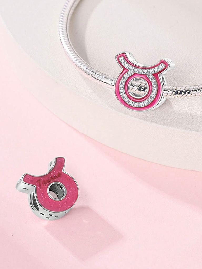 Charm Bead Components Plata Pink symbol Bead Components Charm Bead Component Copper Metal Plated Compatible With Charm Bead Components Copper Metal