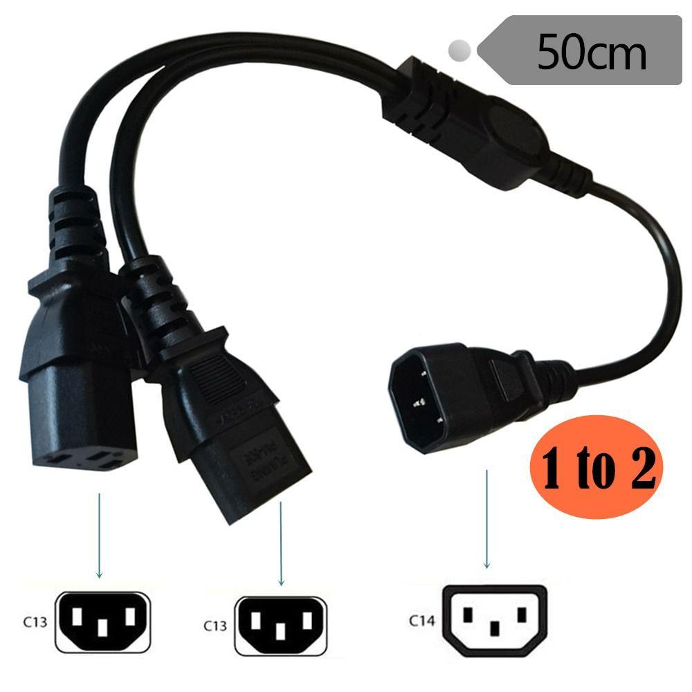 C14 To C13 Power Splitter Copper Core Extension Cable Professional Y Splitter Adapter  PC Power