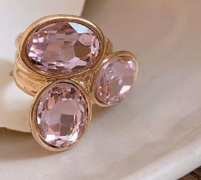 Retro Crystal Inlaid Oval Adjustable Ring Luxury Minimalist Finger Jewelry