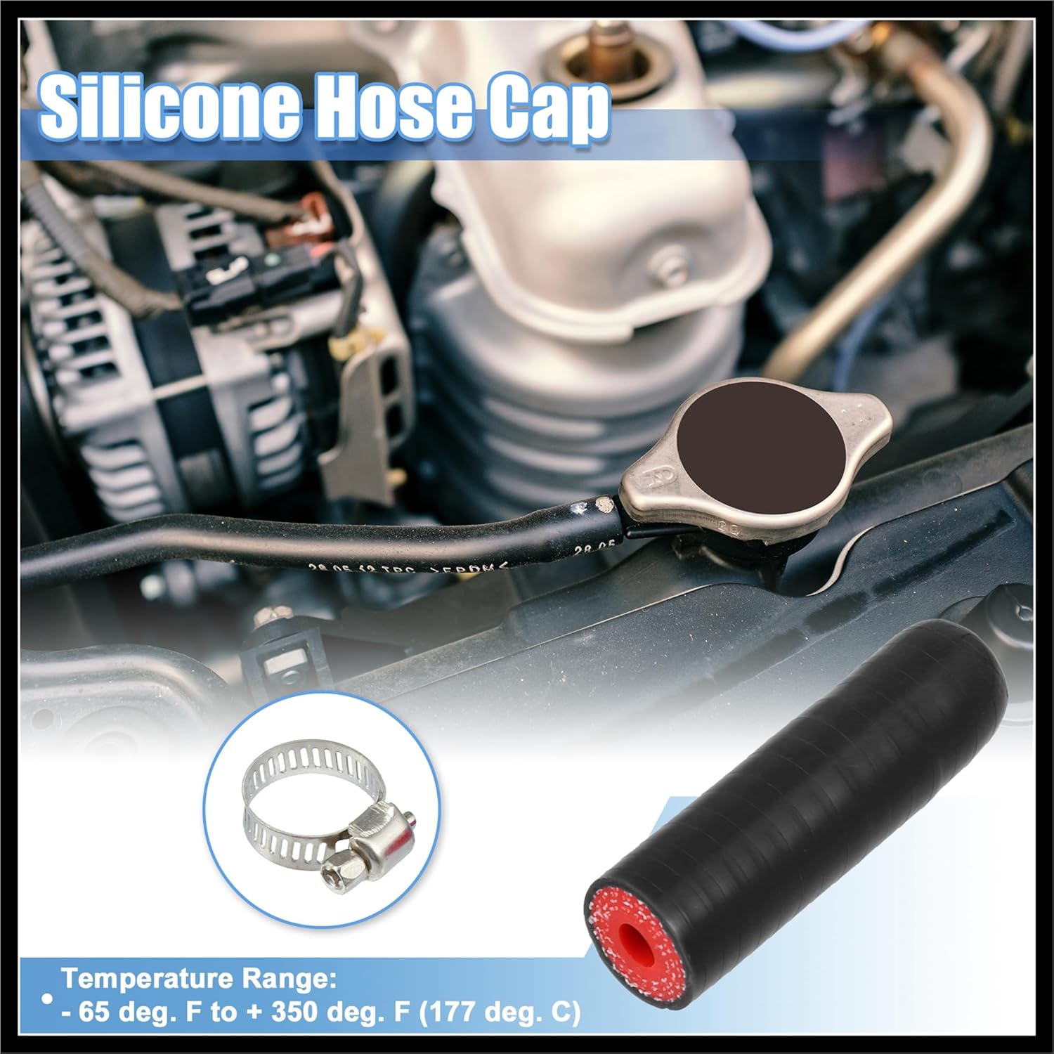 Universal Silicone Coolant Cap Intake Vacuum Hose End Plug 6mm 0.24  ID Car Coolant Heater Bypass Vacuum Water Port Silicone Black Durable Material