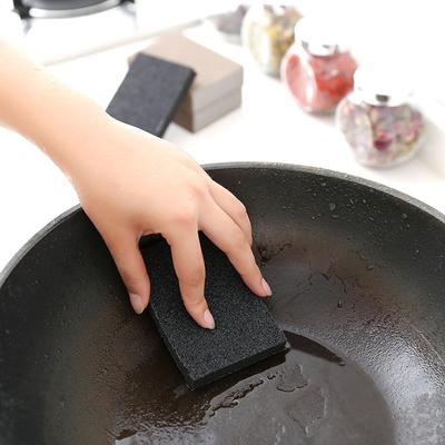 2pcs Emery Cleaning Sponge Wipe Pot Remove Rust Sponge Wipe Pot Kit Chen Utensils Kitchen Wipe Home Cleaning