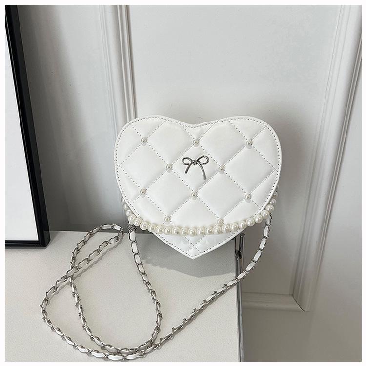 2025 Spring/Summer Lolita Mini Heart-Shaped Quilted Crossbody Bag
