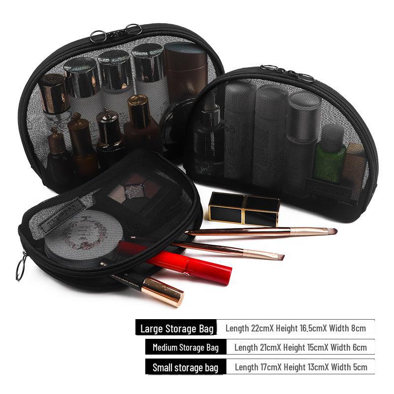 Korean Mini Mesh Travel Cosmetic Bag Set - Cute, Portable, Simple Storage Solution