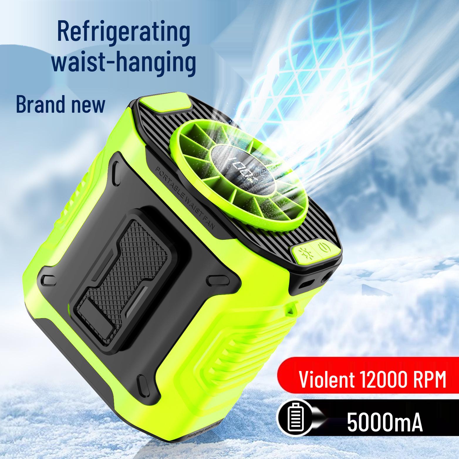 

2025 Portable Outdoor Hanging Fan with Digital Display and High-Speed Cooling 97*94*67.5 mm светло-зеленый