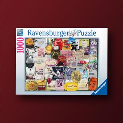 Vintage Wine Label 1000 Piece Ravensburger Jigsaw Puzzle, Popular Korean Board Game