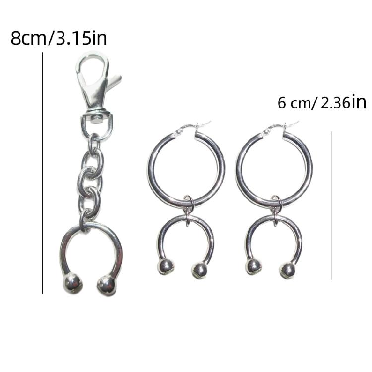 Chic Horseshoe Bag Pendant Key Accessory Fashion Dangle Earrings Key Pendant