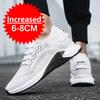 New Invisible Heightening 8CM Men Running Shoes Low Heel Soft Bottom Casual Sports Shoes Breathable Mesh Inner Lining EVA Insole