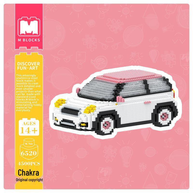 

Mengpin Car Series: White Mini Car, White TT, Pink Convertible, Green Beetle