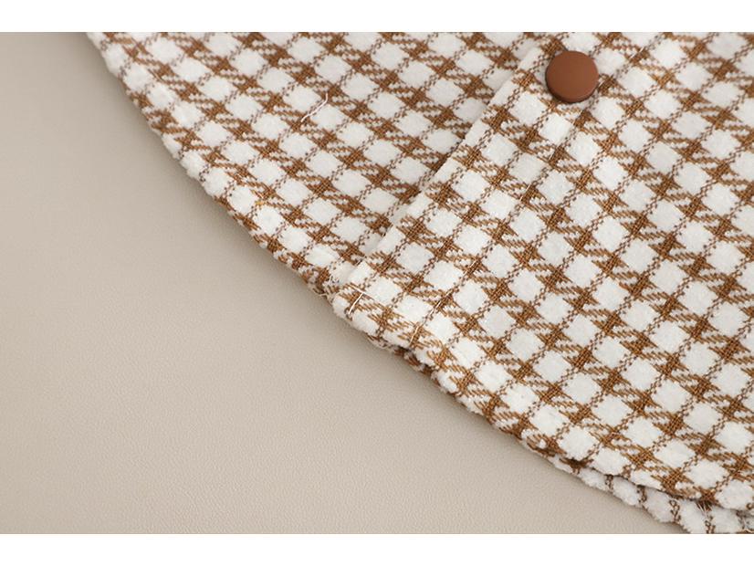 2025 Autumn Boys' Houndstooth Long Sleeve Three-Piece Set with Casual Denim Pants