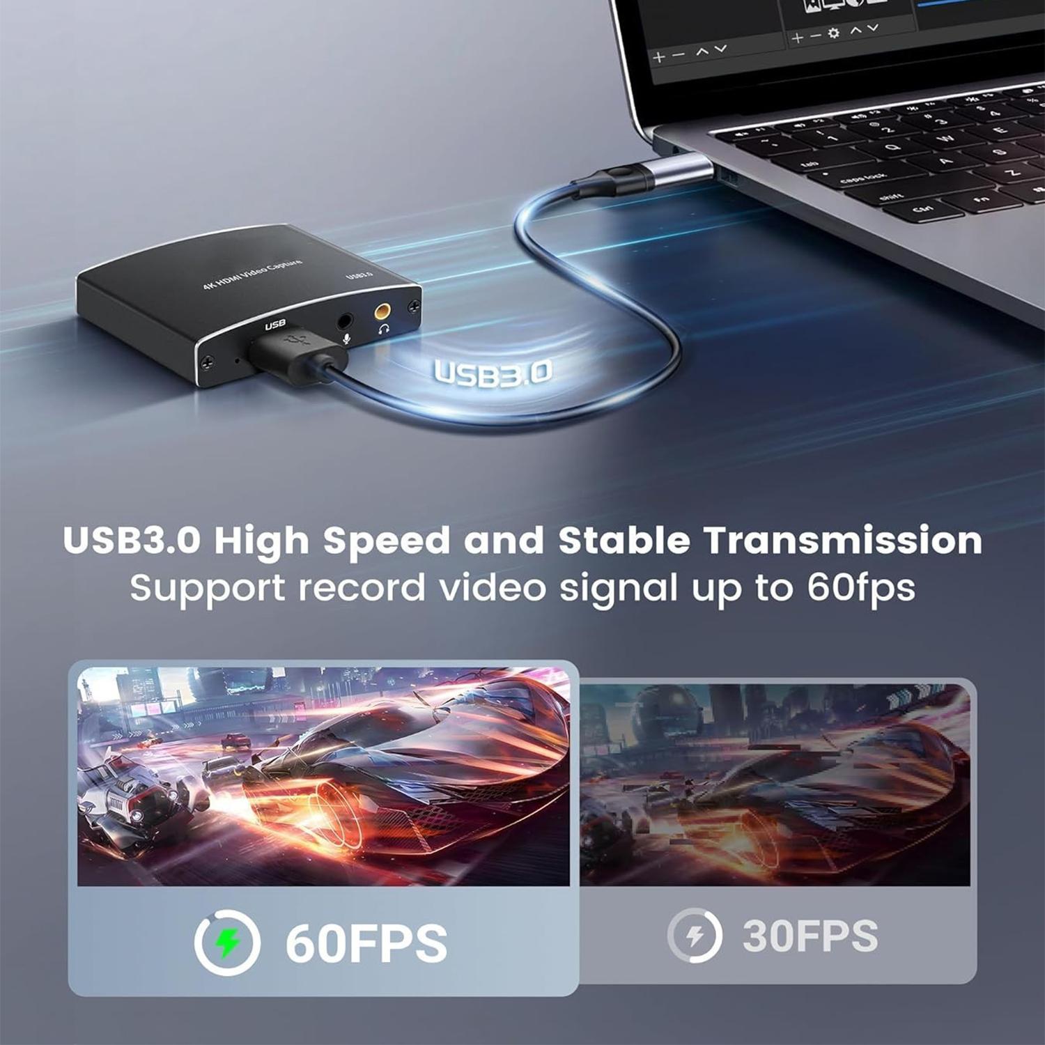 

MS2131 OZC8 4K 2K HD Video Capture Card 1080P 60FPS HDMI to USB3.0 Live Streaming Recording Adapter As Shown A
