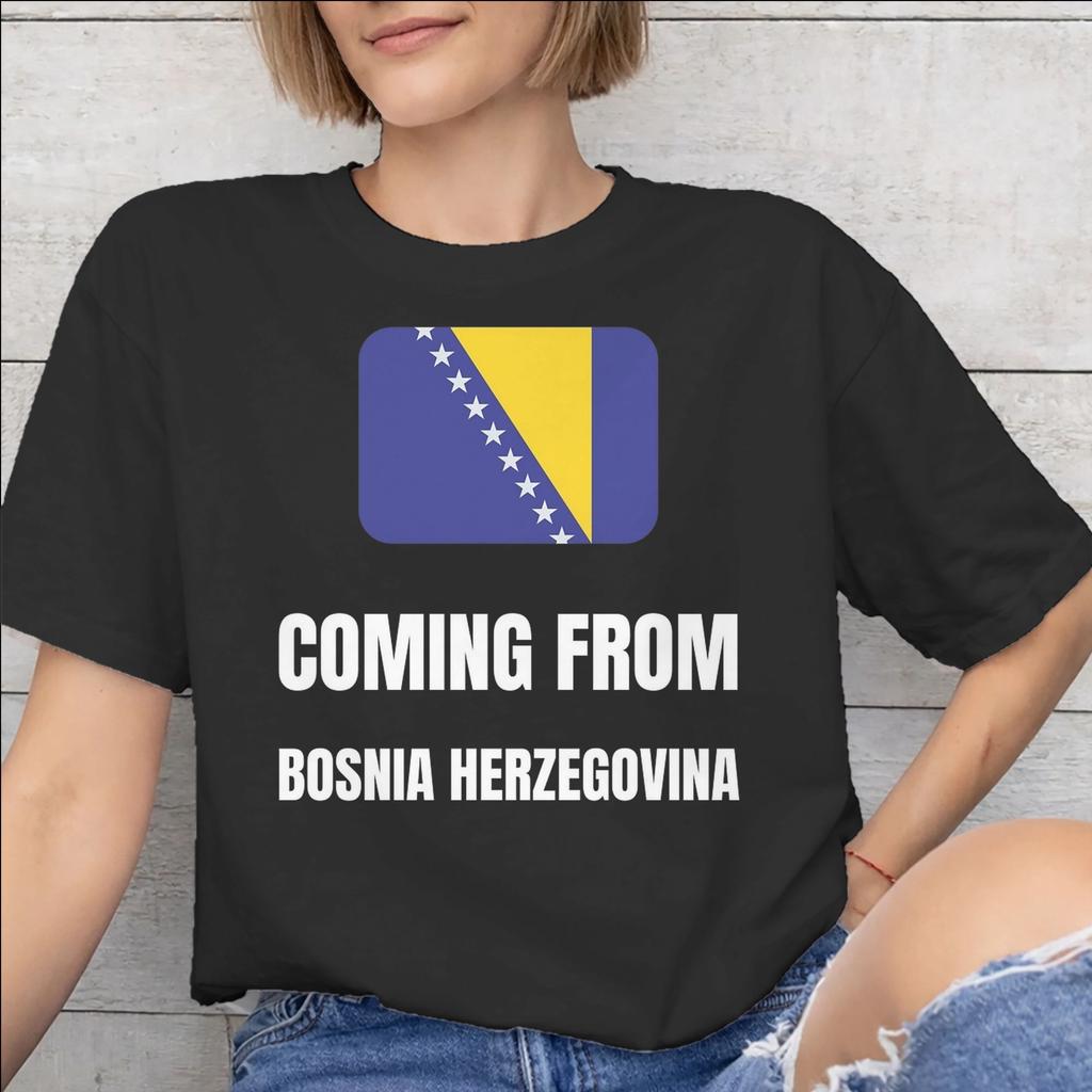 Bosnia and Herzegovina Flag Merch Unisex T Shirts Cotton Tee Graphic Print Tshirt Clothing