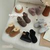 XSHX "Anti-splashing Fleece Leather · Wool Shoe Mouth" Children's Snow Boots Winter Boys and Girls Magic Stickers [Wenzhou Shoes]