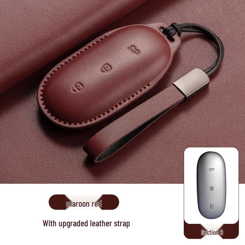 

Key Protective Cover for Ideal L6-L9: Genuine Leather, Car Use, Keyring-Compatible Bag