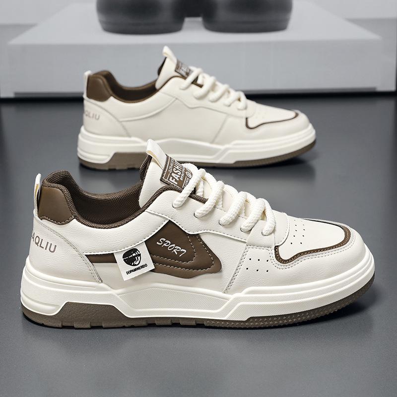 2025 New Men's Breathable White Korean Style Trendy Sneakers - Versatile Sports & Casual Skate Shoes