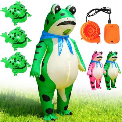 Yousheng Inflatable Frog Costume for Adults Kids Funny Blow Up Frog Costume with Air Pump Frog Onesie Suit for Halloween Party