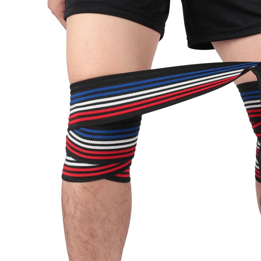 

1 шт. наколенники с ремнем для приседаний, тяжелой атлетики, жима ногами и перекрестных тренировок — гибкие наколенники длиной 180 см для приседаний — унисекс