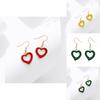 Trendy Green Heart Shaped Hollow Out Earrings For Women Summer 2022