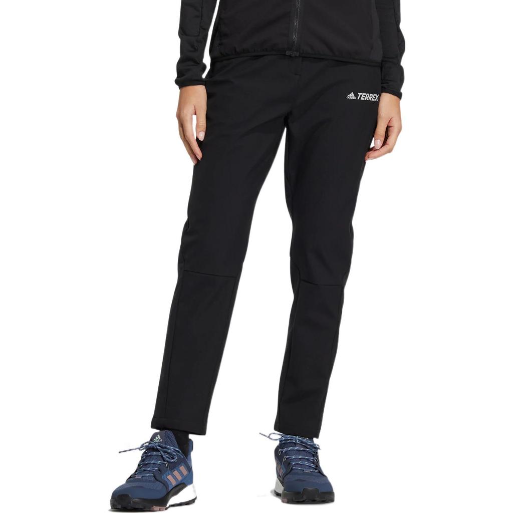 Adidas Brushed Pants Solid Color Letter Logo Print Outdoor Sports Pants Women Pants Black HN2003