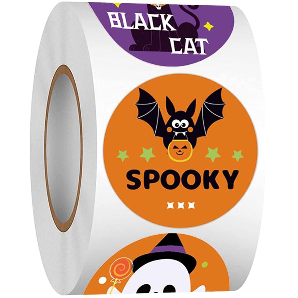 500Pcs/Roll Halloween Candy Bag Sticker Decorative Closures Seal Label Envelope Paster With Strong Adhesive Backing