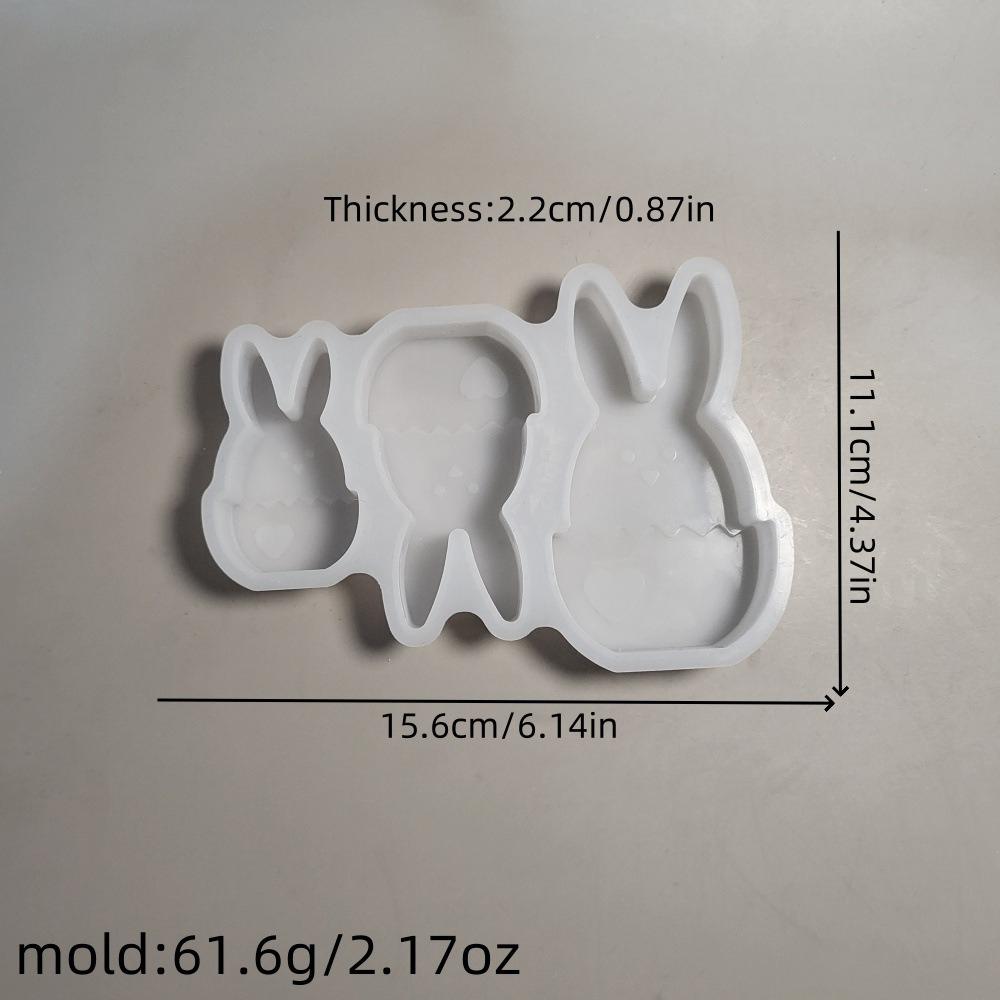 Love Egg Rabbit Ornament Mold Easter Rabbit Decoration Cement Gypsum Mold DIY Silicone Mold