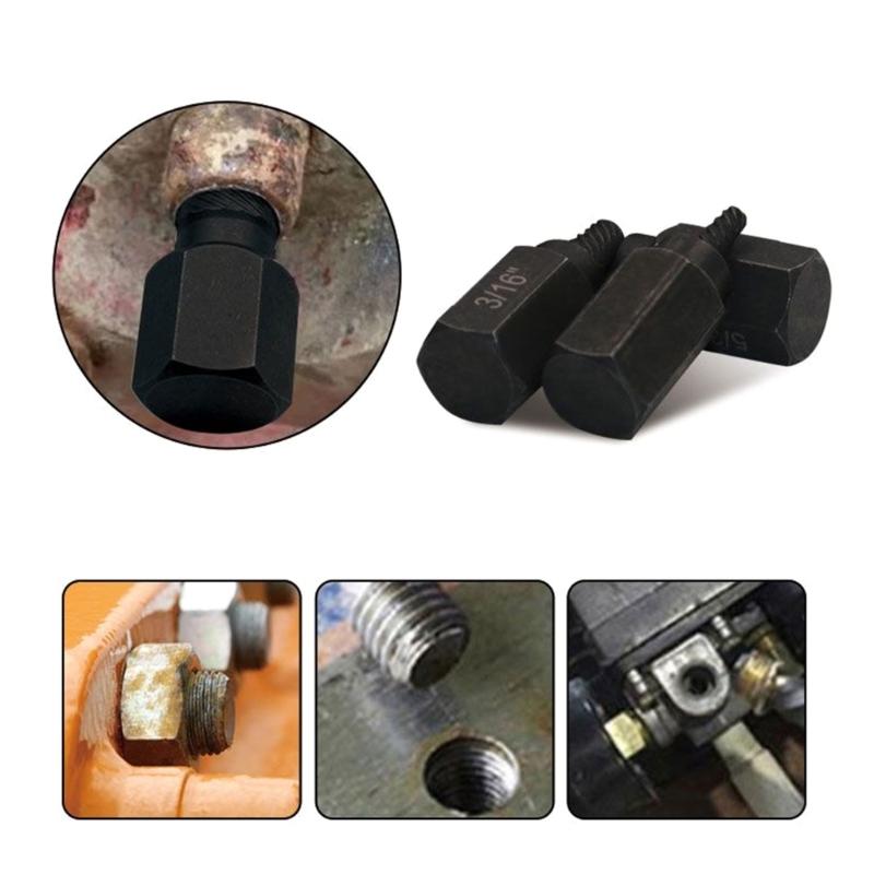 10 Pcs Damaged Broken Screw Extractor Easy Out Stripped Screw Remover Hexagon Head Bit Socket Wrench Bolt Remover Tool