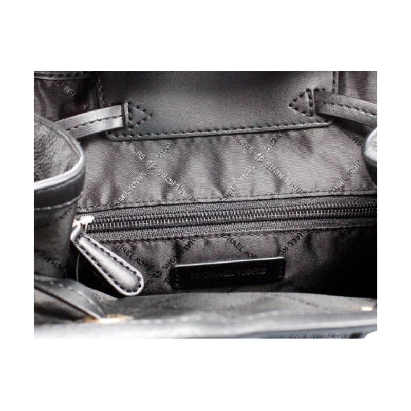 MICHAEL KORS Jet Set brand logo chain design PVC (polyvinyl chloride) plus leather backpack large size women's black