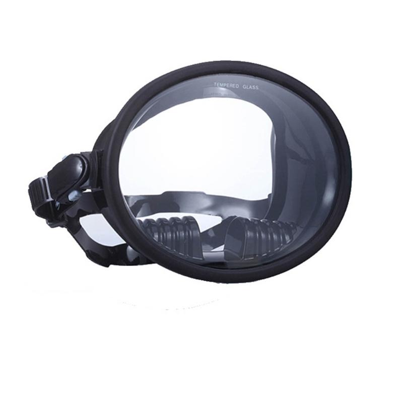 Retro Einzelglas Scuba Oval Tauchmaske, Beschlagfreies gehärtetes Glas, Silikon Komfortpassform, Linse-Schnorcheln & Speerfischen