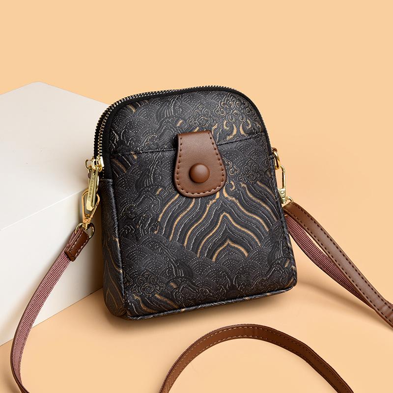 Autumn Chinese Style Printed Crossbody Bag – Women's Versatile Niche Design Phone Bag