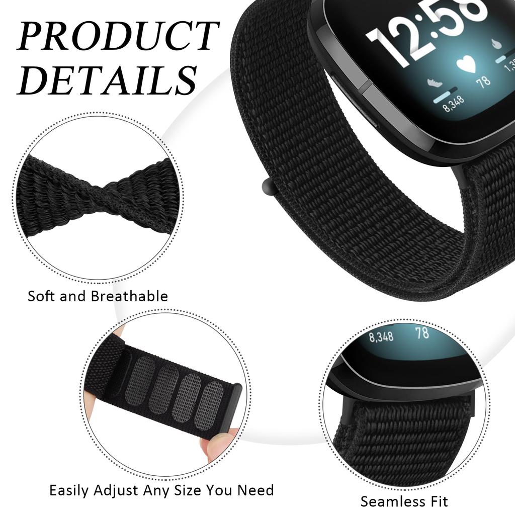 Nylon-Armband für Fitbit Versa3 Lite Versa 2 Band Smartwatch Ersatz-Uhrenbänder Correa Loop Armband Fitbit Versa 3 Sense Ban