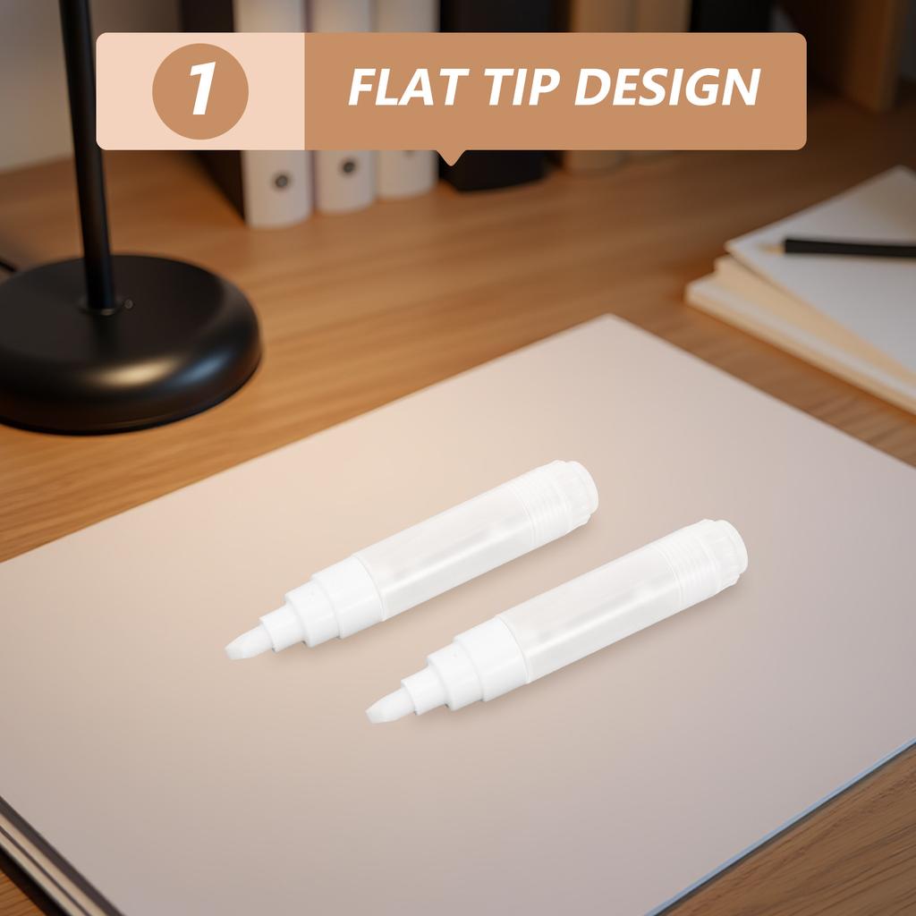 2Pcs Refillable Paint Markers Empty Fillable Blank Pens 10Mm White Flat Point for Industrial Labeling DIY Art Repair Weather