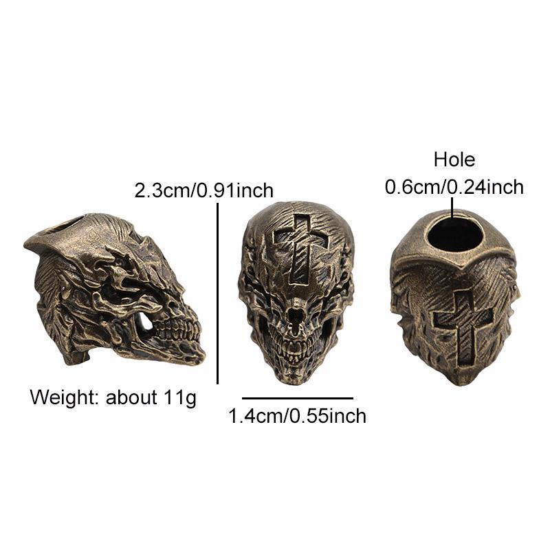 Cuțit din alamă cu cap de craniu în cruce EDC DIY Paracord Brățări țesute Snur Pandantive Accesorii Instrumente în aer liber Atârnare bibelouri