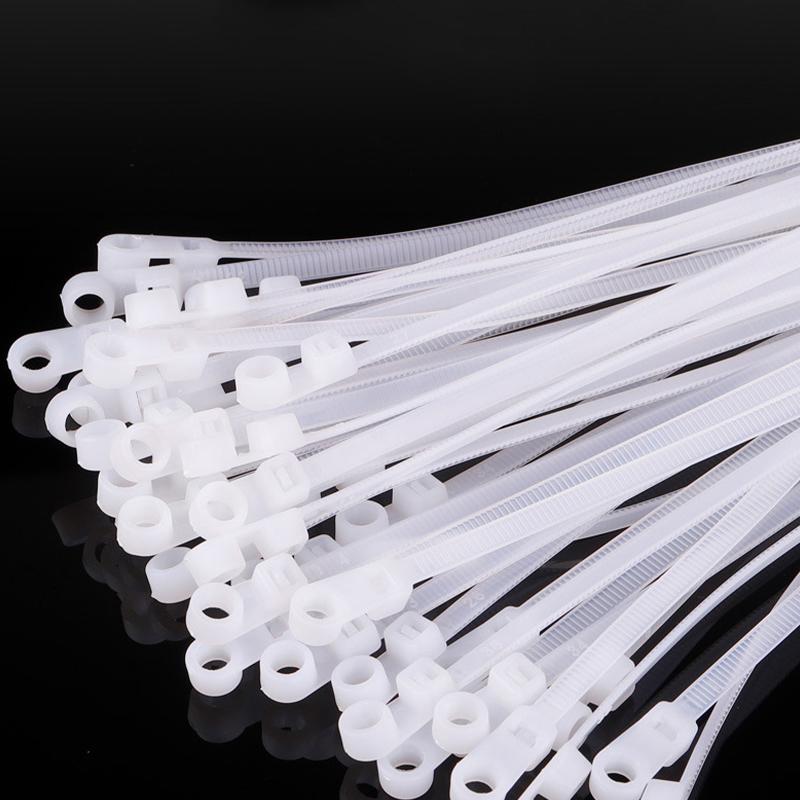

100 Pcs Nylon Universal Cable Tie Buckle New T Multifunctional Nylon Zip Ties with Pin Button Design Plastic Cable Fixion Tools 4x150mm