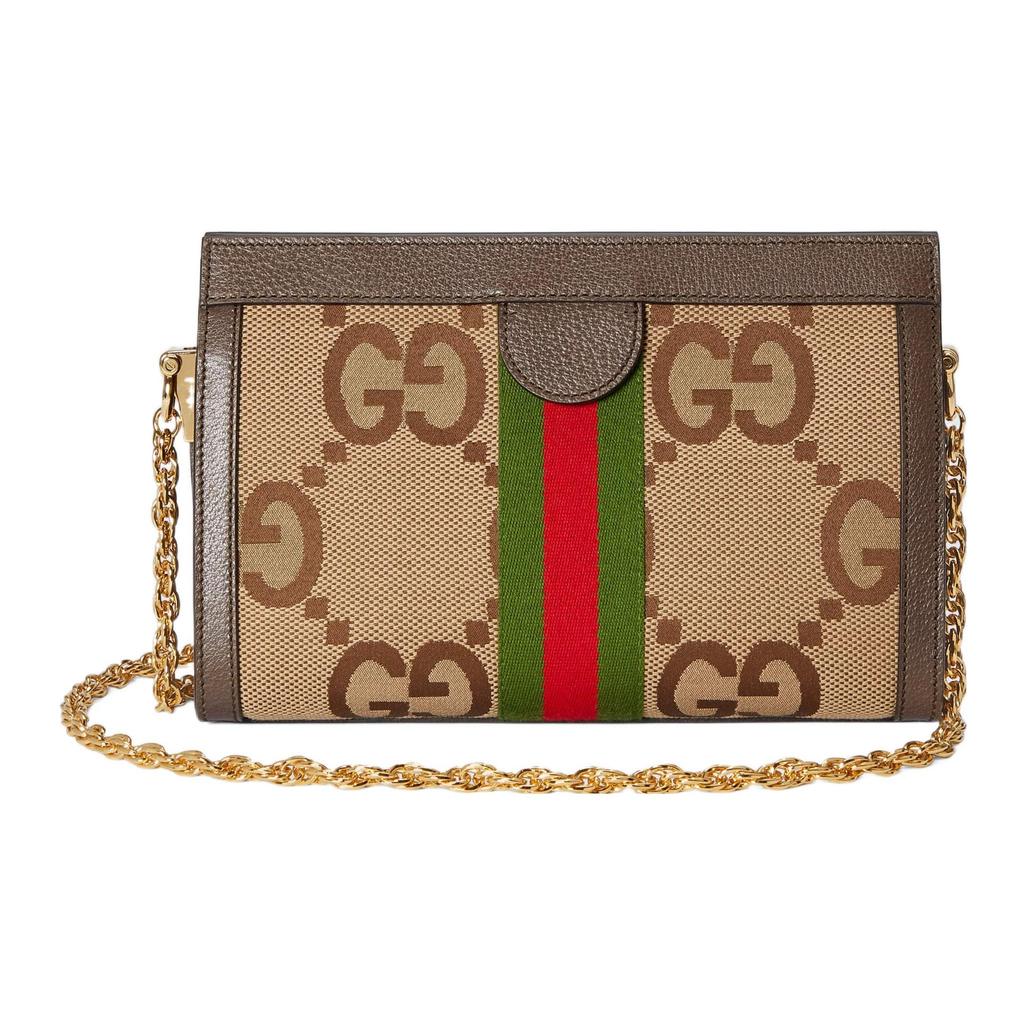 Gucci Ophidia Jumbo GG Small Shoulder Bag Camel/Ebony Women Shoulder_bags Tan 503877-UKMIG-2570