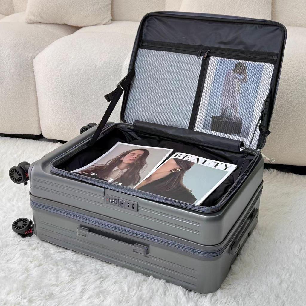 20-Inch Expandable Side-Opening Trolley Suitcase for Men & Women - Multifunctional Travel Carry-On