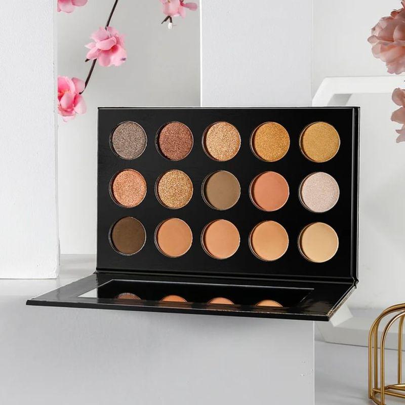 DE'LANCI - 15 Farbige Bronzed Mocha Lidschattenpalette