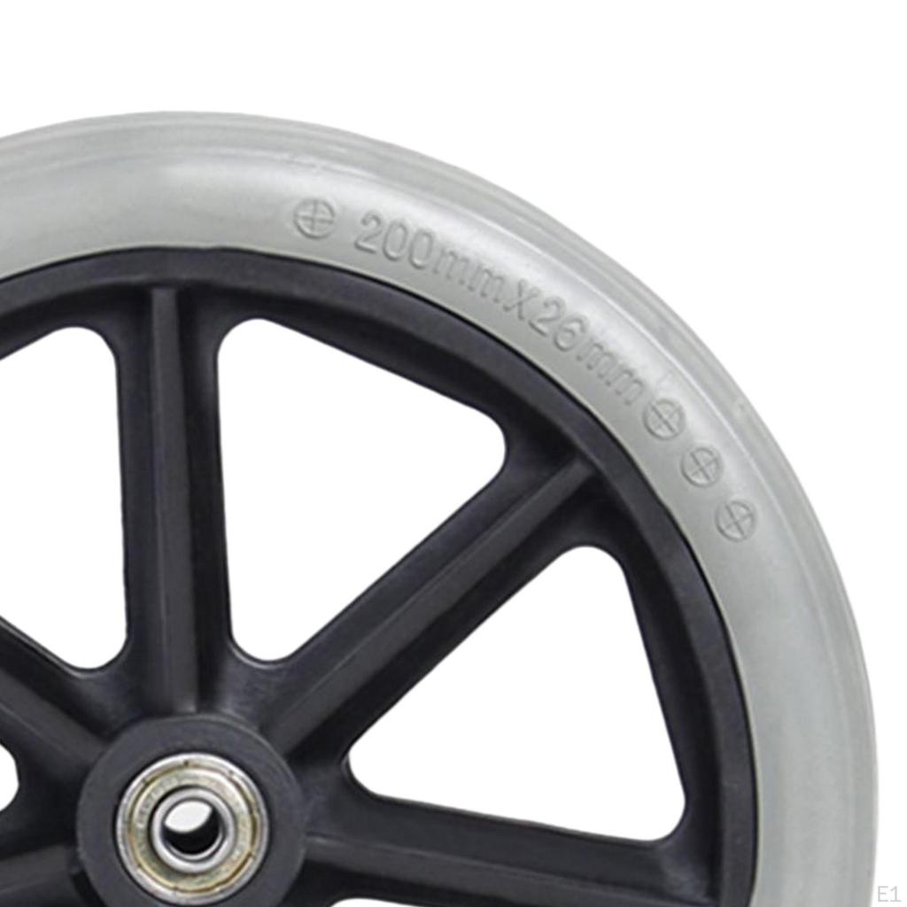 2Pcs Replacement Front Wheels, 8inch Wear Resistant Anti Slip PVC Rollers Wheels Casters for