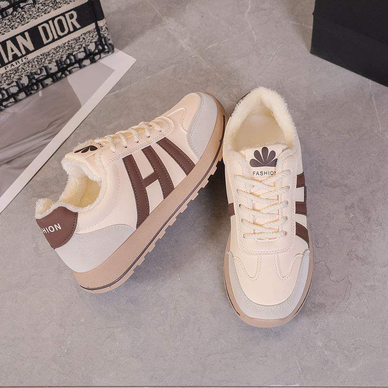 Dexun shoes women's winter flat-bottomed velvet waterproof board shoes women's retro Forrest Gump running casual sports shoes