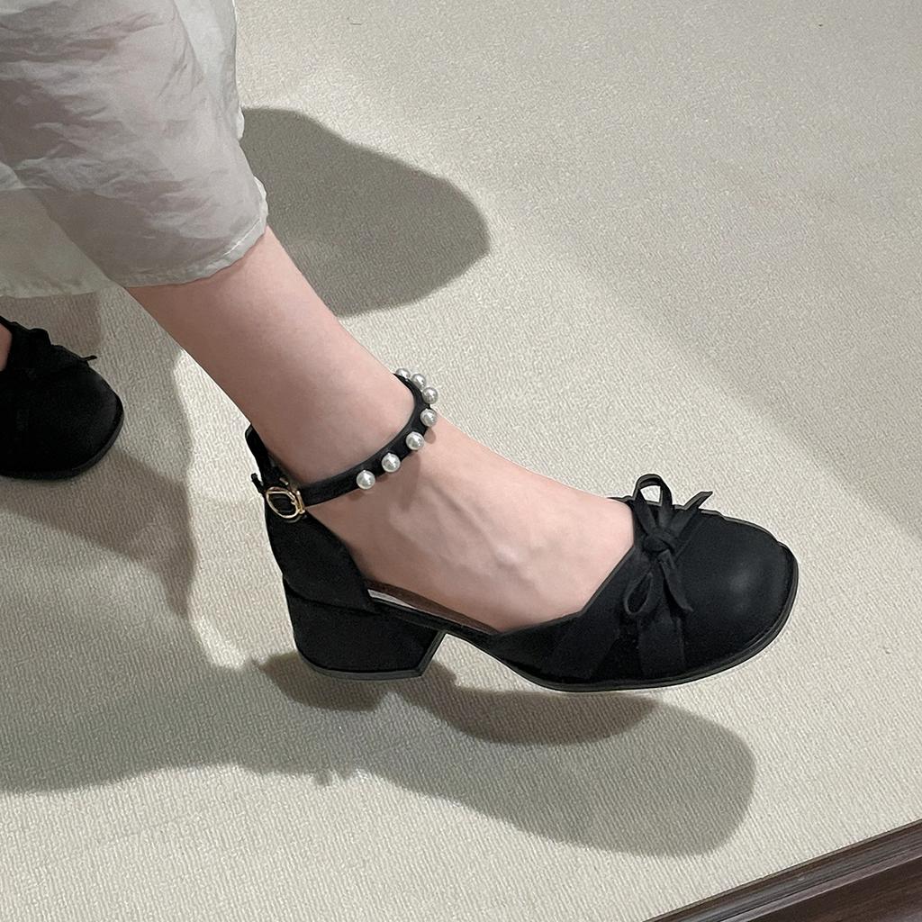 Fashion High Heel Sandal for Women Mary Jane Shoes Lady 2025 High-heeled New Closed Outside Summer Clear Girls Scandals Janes Clear Heel