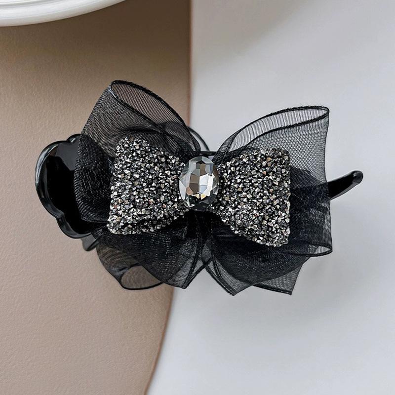 Diamond Flower Hair Claw Clip - Elegant Updo Accessory for Women