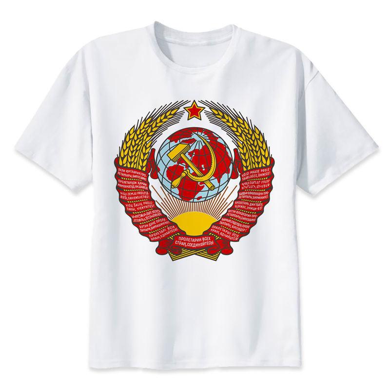 CCCP Russian T Shirt USSR Soviet Union KGB Moscow New Arrival Russia tshirt Fashion t-shirts Custom funny Design