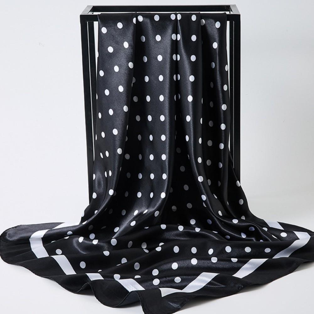 90X90CM Square Scarf Dot Printed Imitation Silk Scarfs New Femme Turban  Bag Accessories