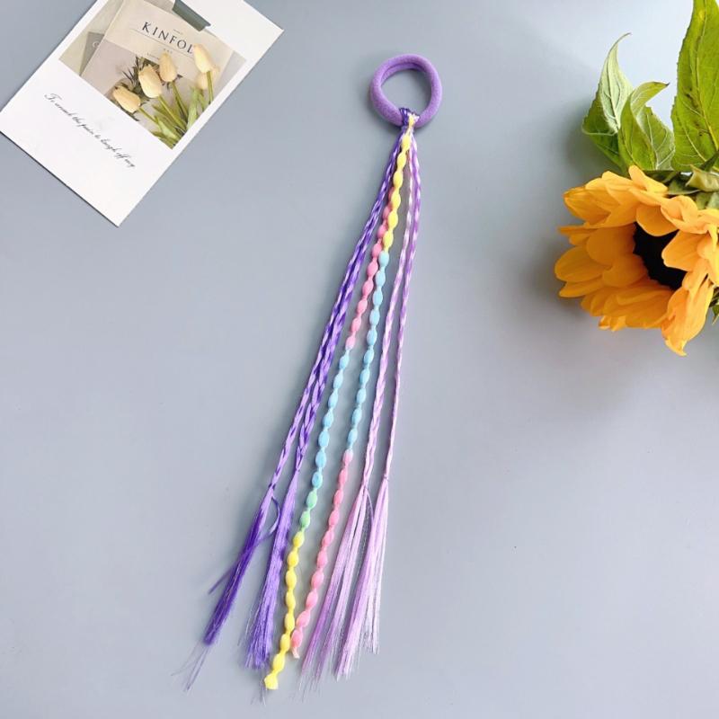 6pcs Lovely Women Braided Wig Ponytail Headband Rubber Hair Bands Women Hair Accessories Hair Ornament